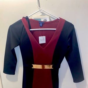 UK2LA | Maroon & black dress